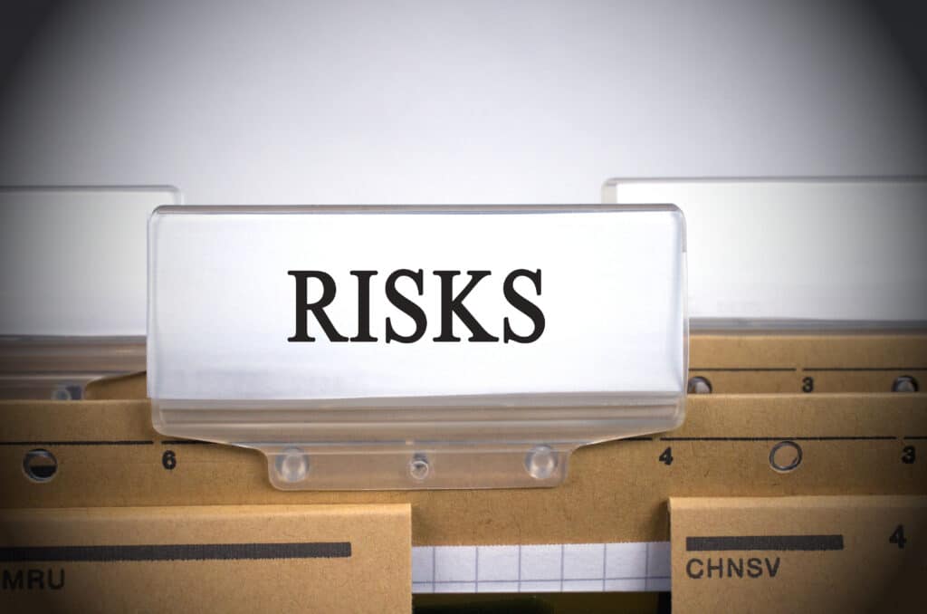 a folder containing a risk register