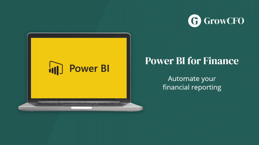 power bi for financial reporting on a laptop screen